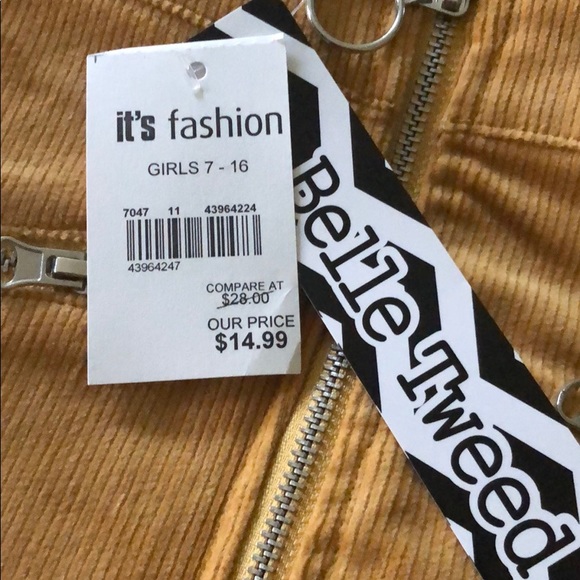 Gold Corduroy Girls Skirt Size 10/12 - Picture 3 of 3